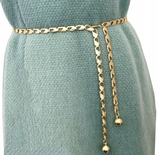 Złoty Łańcuch Pasek Do Sukienki Ozdobny Łańcuszek na Arena.pl