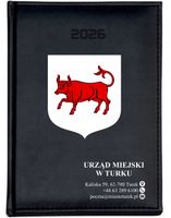 KALENDARZ A6 2026 tygodniowy KSIĄŻKOWY TERMINARZ DLA urzędu miasta HERB