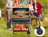 GRILL WĘGLOWY OGRODOWY 2 RUSZTY CHROMOWANE 2 PÓŁKI POPIELNIK TERMOMETR STAL