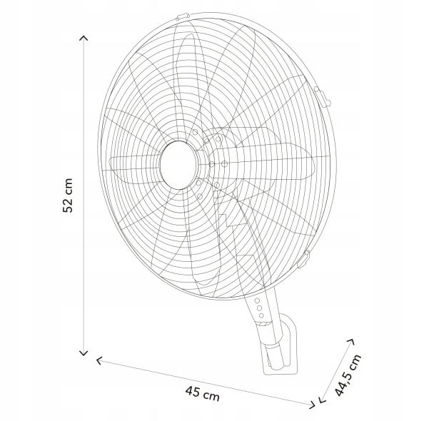 Wentylator wiszący ścienny z pilotem 40cm zdjęcie 6