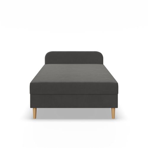 Łóżko Kontynentalne CASPE JEDNOOSOBOWE Pojedyncze VELVET CIEMNY SZARY na Arena.pl