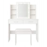 TOALETKA KOSMETYCZNA 85cm Z LUSTREM I OŚWIETLENIEM ŚCIEMNIANYM LED