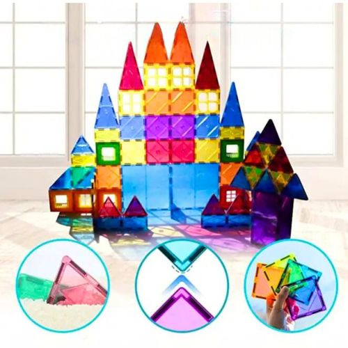 KLOCKI MAGNETYCZNE DUŻE PANELE EDUKACYJNE KONSTRUKCYJNE ZESTAW KARUZELA na Arena.pl