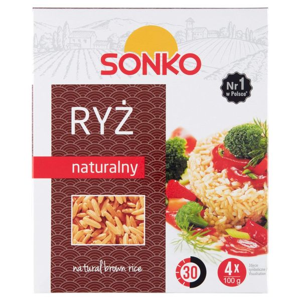 Sonko Ryż naturalny 400 g (4 x 100 g) zdjęcie 1