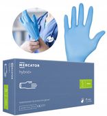 rękawice winylowe-nitrylowe bezpud. 100 szt. nieb. 7-s hybrid +