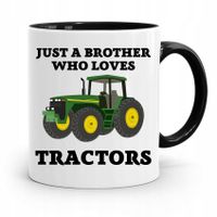 Kubek Czarny Dla Brata Brother Who Loves Tractors Z Nadrukiem Ze Zdjęciem