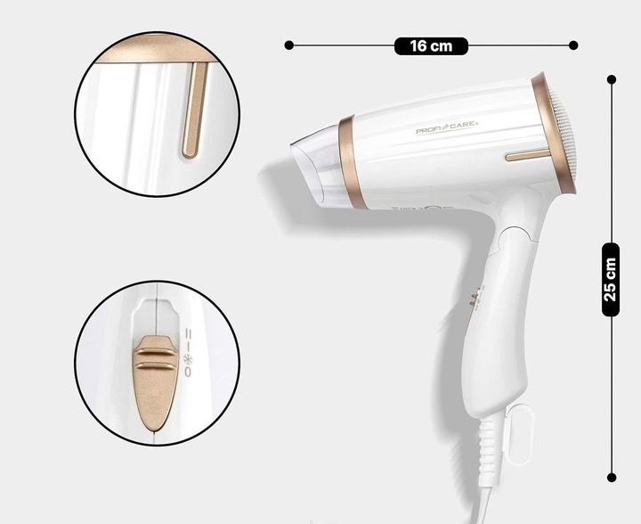 SUSZARKA DO WŁOSÓW MAŁA SKŁADANA MOCNA PODRÓŻNA ZIMNY NAWIEW KONCENTRATOR zdjęcie 3