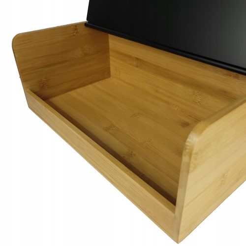 Chlebak bambusowy czarna stal pojemnik na pieczywo nowoczesny desig kuchnia na Arena.pl