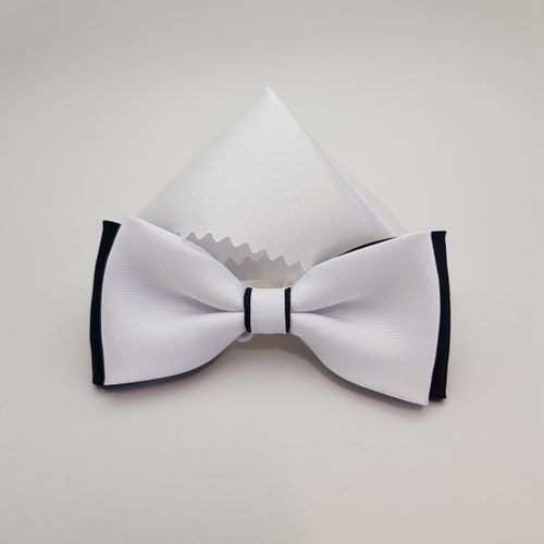 KOMUNIJNA MUSZKA BIAŁO GRANATOWA MUCHA Z BIAŁĄ POSZETKĄ na Arena.pl