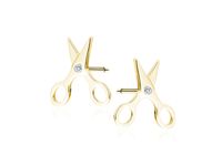 POZŁACANE KOLCZYKI CELEBRYTKI NOŻYCZKI CYRKONIE