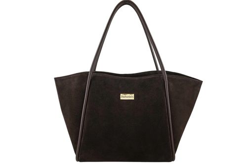 Barberinis - torebka duża zamszowa na ramię - Brązowa ciemna na Arena.pl