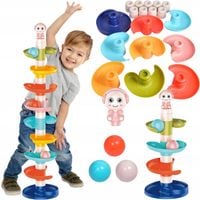 Wieża z Kuleczkami dla Dziecka Zjeżdżalnia Edukacyjna Kolorowa +18 miesięc