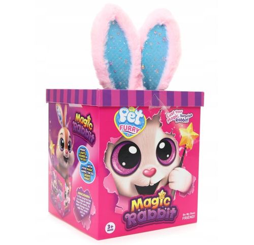 INTERAKTYWNY MAGICZNY KRÓLIK ZAJĄCZEK MAGIC RABBIT PET FURRY MAGIC +RÓŻDŻKA RÓŻOWY na Arena.pl