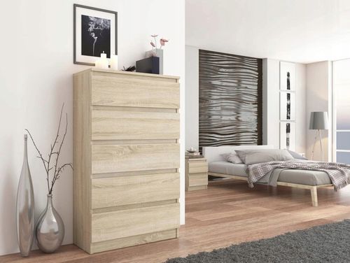 DUŻA KOMODA 5 SZUFLAD SZAFKA Sonoma POLSKIE MEBLE R-5 SONOMA na Arena.pl