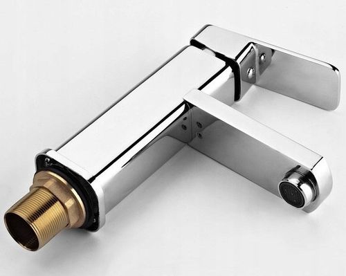 Bateria stojąca umywalkowa kran do umywalki zlewu chromowa niska CUBIC na Arena.pl