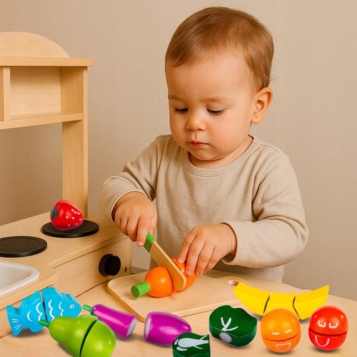 DREWNIANE OWOCE I WARZYWA DO KROJENIA NA RZEPY NÓŻ DESKA KINDERPLAY na Arena.pl