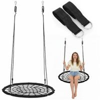 Huśtawka ogrodowa, bocianie gniazdo do 120 kg fotel wiszący, czarny