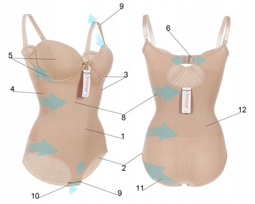 Orirose bezszwowe BODY mocno WYSZCZUPLAJĄCE MODELUJĄCE brzuch talię PUSH-UP na Arena.pl