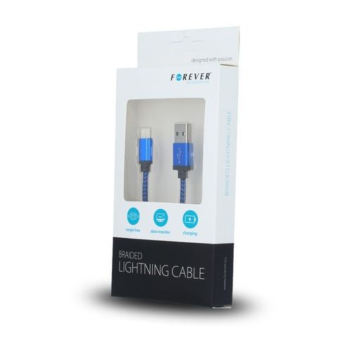 Kabel Forever do iPhone 8-PIN pleciony niebieski na Arena.pl