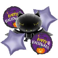 Zestaw balonów foliowych Halloween Nietoperz, fioletowy