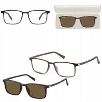 2w1 Okulary Korekcyjne Zerówki z NAKŁADKĄ PRZECIWSŁONECZNĄ z Polaryzacją