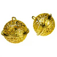 Zawieszki metalowe ażurowe ozdobne DZWONECZKI 26mm złote 2szt.