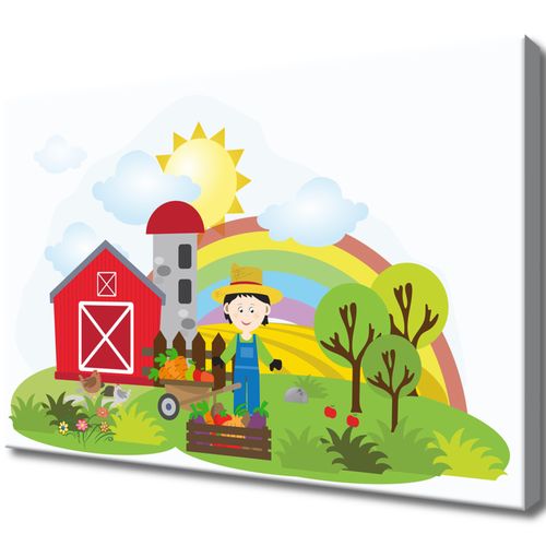 Obraz Płótno 60X40 Mały Farmer Z Warzywami na Arena.pl