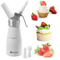 DOMOWY SYFON DEKORATOR DO BITEJ ŚMIETANY MAŁY 0,25L BIAŁY HENDI 588031