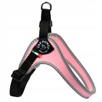 SZELKI dla psa Beagle Buldog 61-77cm TRE PONTI różowe Z ODBLASKAMI