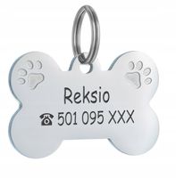 IDENTYFIKATOR ADRESÓWKA dla psa lub GRAWER KOŚĆ STAL NIERDZEWNA