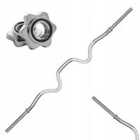 Gryf mocno łamany sztanga 120CM 28MM stalowy sztanga zaciski pełny fitness