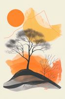 Plakat 61x91,5cm Drzewo Na Przestrzeni