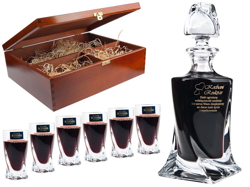 Karafka podziękowanie urodziny Etui 6 kieliszków zdjęcie 1