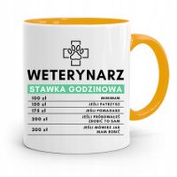 Kubek Żółty Weterynarza Stawka Godzinowa Prezent Z Nadrukiem Ze Zdjęciem