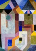 Plakat 13x18cm Colorful Architecture, Paul Klee Vintage do Salonu