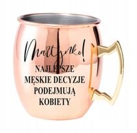 Kubek koktajlowy z uchem ze stali z grawerem NA DZIEŃ KOBIET PREZENT