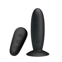 wibrujący korek analny mr play z pilotem silikonowy czarny usb