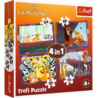 PUZZLE 4W1 ODWAŻNY KRÓL LEW 34653
