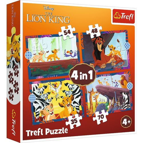 PUZZLE 4W1 ODWAŻNY KRÓL LEW 34653 na Arena.pl