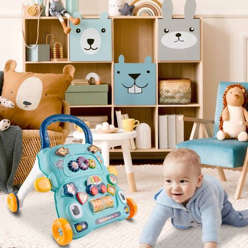 CHODZIK PCHACZ AUTKO ZABAWKA EDUKACYJNA INTERKATYWNA SORTER RUCHOME KLOCKI na Arena.pl