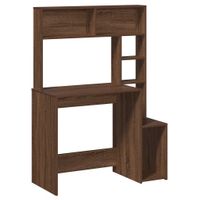 Biurko z półkami, brązowy dąb, 100x45x140 cm