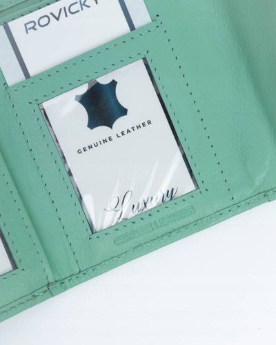 elegancki, mały portfel damski na zatrzask ze skóry naturalnej - rovicky na Arena.pl