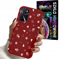 ETUI DO OPPO A16 A16s A54s - ŚWIĄTECZNE WZORY CHOINKA + SZKŁO