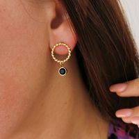 kolczyki ze stali szlachetnej pozłacanej 14k złotem kst2931cz