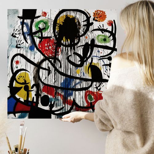 Obraz na płótnie abstrakcja Joan Miro 70x70 cm na Arena.pl
