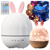 Projektor gwiazd lampka nocna króliczek dla dzieci