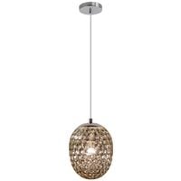 LAMPA wisząca LORA szklana OPRAWA klasyczny zwis chrom przydymiony