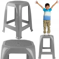 STOŁEK PLASTIKOWY TABORET DO DOMU GARAŻU KUCHNI ŁAZIENKI POD UMYWALKĘ SZARY