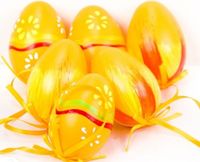 dekoracja wielkanocna jajka 6 szt. żółte 5244  Wie-0228