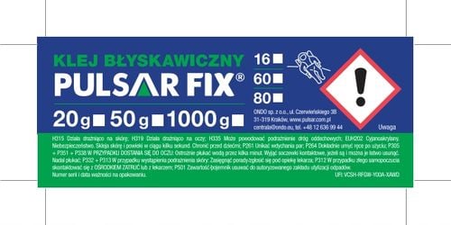 KLEJ CYJANOAKRYLOWY BARDZO GĘSTY SEKUNDOWY BŁYSKAWICZNY PULSAR FIX-16 20 g na Arena.pl